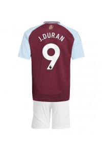 Aston Villa Jhon Duran #9 Jalkapallovaatteet Lasten Kotipeliasu 2024-25 Lyhythihainen (+ Lyhyet housut)